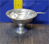 Sterling Silver Mustard Dish With Spoon