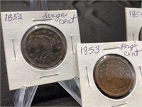 1852, 1853, 1854 Large Cent