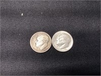 Two 1950 Silver Dimes