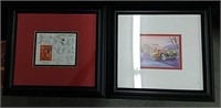 2 - Walt Disney Limited Edition Stamps - Framed