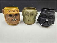 3 Star Wars Plastic Mugs
