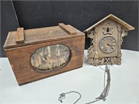 Cuckoo Clock for Parts & Wooden Storage Box