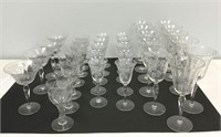 Thirty-Two Etched Crystal Stems