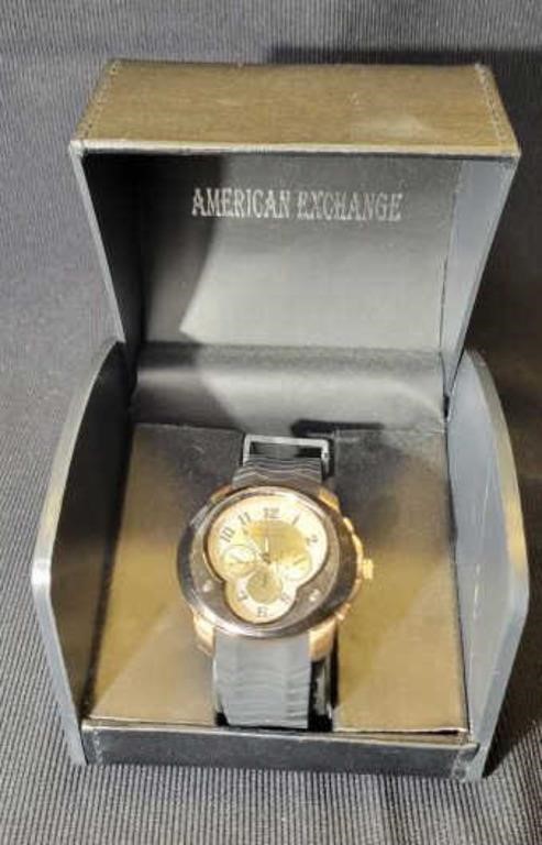American Exchange Watch Black & Rose Gold