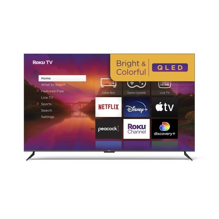 Roku - 65 Class Plus Series QLED 4K - CRACKED SCRE