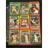 (17) 1975 Topps Baseball Stars/hof