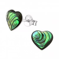 Heart Shape Abalone Stud Earrings