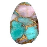 Natural 15.30ct Pink Opal In Amazonite Gemstone