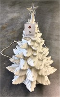 Vintage White Christmas tree porcelain lighted