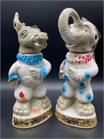 James Beam Porcelain Donkey & Elephant Decanters