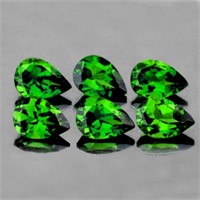 Natural Chrome Green Diopside 6 Pcs {Flawless-VVS1