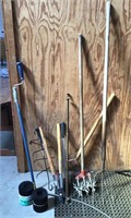 Assorted Yard Tools, Vintage Metal Rod