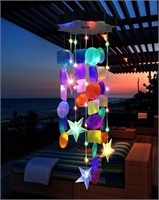 WF1446  Toodour Solar Colorful Shell Wind Chime