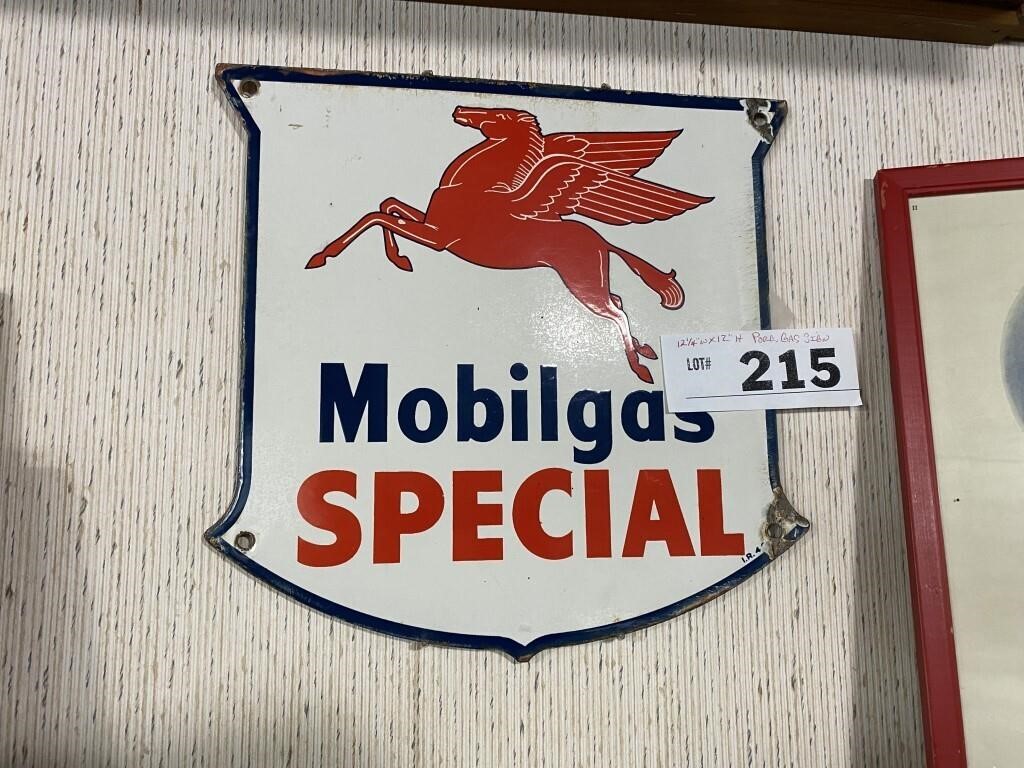 VINTAGE MOBILGAS SPECIAL PORCELAIN SIGN
