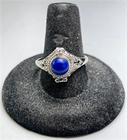 Sterling Lapis "Poison" Ring 5 Grams Size 10.25