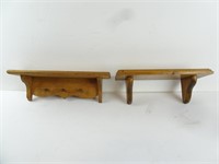 Lot of 2 Small Wooden Shelves