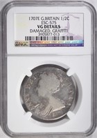 1707E GREAT BRITAIN 1/2 CROWN NGC VG DETAILS