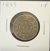 1859 large 1cent  in G4 readable but worn