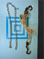 Vtg rope & pullies and short chain