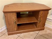 Vintage Oak Corner Entertainment Center