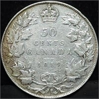 1919 Canada 50 Cents Silver Half Dollar