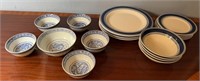 ORIENTAL RICE BOWLS, DISH SET FOR 4