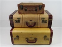 3 VINTAGE SUITCASES: