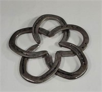Vintage Horseshoe Flower Sculpture made with St.
