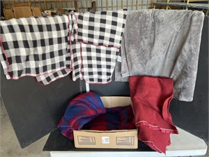 Box lot of blankets