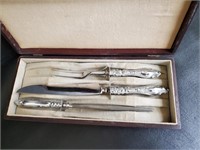 Estate Silver Plated Serving Utensils with Case