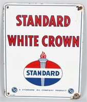 STANDARD WHITE CROWN PORCELAIN SIGN