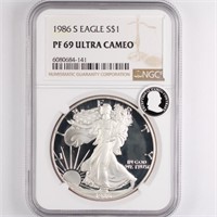 1986-S Proof Silver Eagle NGC PF69 UC