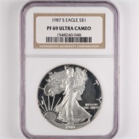 1987-S Proof Silver Eagle NGC PF69 UC