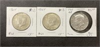 (2) 1964 (1) 1967 Kennedy Half Dollars