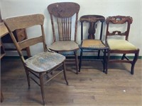 Four chairs ready for restoration