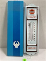 COOPER FEEDS METAL ADVERTISING THERMOMETER -13"