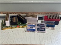 38/357 SHOT SHELLS, 50 RDS .22 AMMO, MISC BRASS