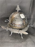 Antique Extravagent Silver Plated Butter Dome