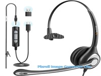 Wantek Wired USB Headset w/ Mic, 3.5mm/USB/Type-C