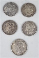 1880, 1884, 1889, 1889-O & 1899-O Silver Morgans.