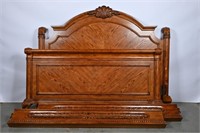 King Oak Bed, Headboard, Footboard, Rails