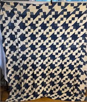 Unfinished Vintage Blue & White Quilt