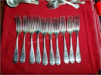 10 Forks marked "Sterling inlaid"