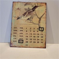 Metal bird calendar