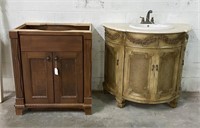 Two Sink Cabinets, French Style & Cherry Finish
