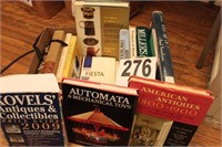 BOX LOT BOOKS ABOUT ANTIQUES, COLLECTIBLES, ETC