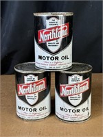 Lot of 3 Northland Motor Oil, all 1 Quart Full