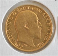 1906 Great Britain 1/2 Sovereign Gold Coin