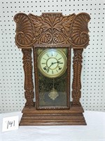fancy kitchen clock w/brass pendulum/key