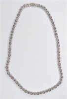 Heavy Sterling Silver Marcasite Necklace, weighs